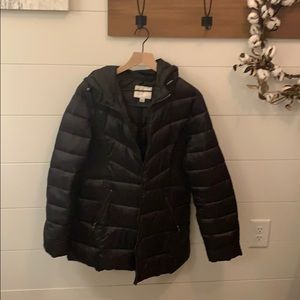 Black Puffer Hooded Coat